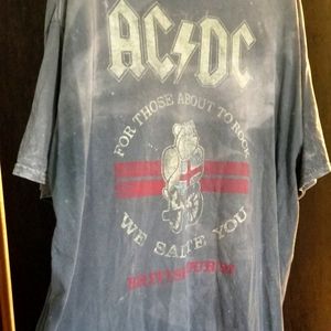 FINAL PRICE DROP Vintage AC/DC "For Those About to Rock" grey burnout T